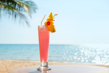 tropical cocktail on the beach