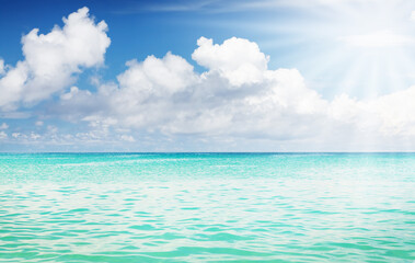 Fototapeta premium Summer tropical sea and blue sky