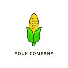 Ear of corn logo design. Maize crop vector design. Corn farming logotype