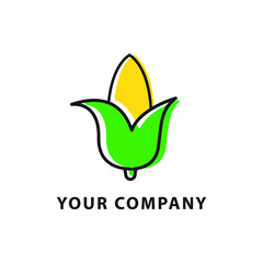 Ear of corn logo design. Maize crop vector design. Corn farming logotype