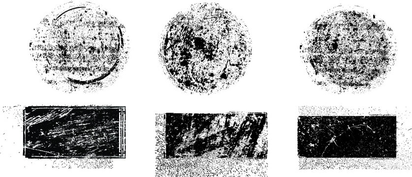 Grunge post Stamps Collection, Circles. Banners, Insignias , Logos, Icons, Labels and Badges Set . vector distress textures.blank shapes.