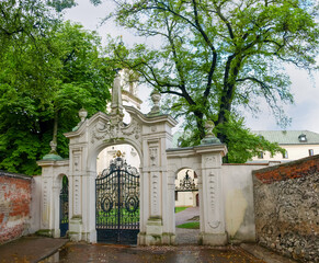 Fototapeta premium Gate of the Pauline monastery at Skalka, Krakow, Poland
