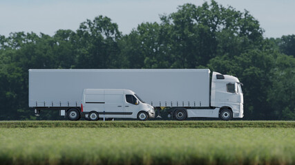 Truck and Van driving side by side © Rawen Vision