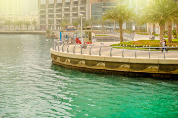 Fototapeta premium The Walk of Dubai Marina. United Arab Emirates