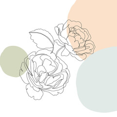 Flower icon Line art. Abstract minimal flora design for cover, prints, fabric and wallpaper. Vector illustration