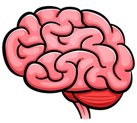 Vector human brain cartoon isolated - 356051965