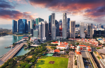 Fototapeta na wymiar Singapore skyline - downtown city
