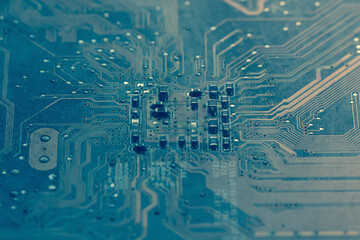 Electronics Circuit board background , close-up.