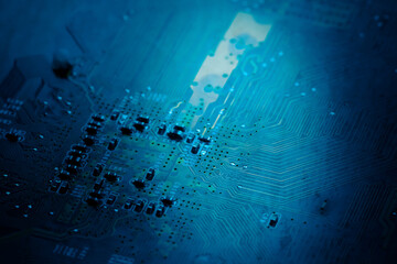 Electronics Circuit board background , close-up.