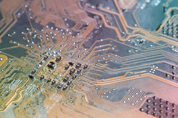 Electronics Circuit board background , close-up.
