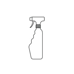 Spray bottle, contour on a white background. Vector illustration.