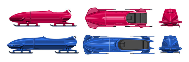 Bobsled isolated cartoon set icon.Vector illustration illustration bobsleigh on white background .Cartoon vector set icon bobsled.
