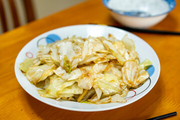 A dish of delicious shredded cabbage, Chinese food