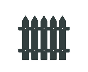Fence icon. Vector wood fence icon. 