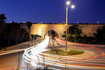 Lightrails throught the walls of City 