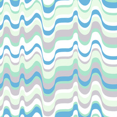 Wavy seamless pattern in 60s style. Retro background