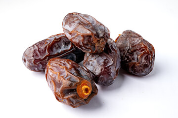 Date palm isolated on white background is a staple food of the Middle East and the Indus Valley.