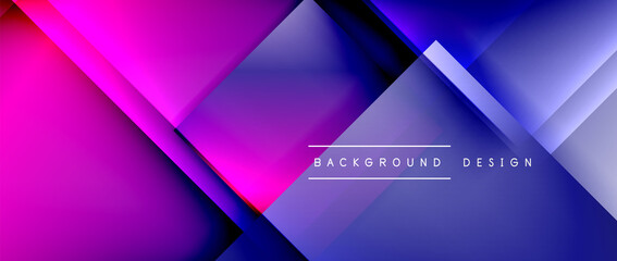 Square shapes composition, fluid gradient geometric abstract background. 3D shadow effects, modern design template