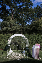 arch for the wedding ceremony in the park