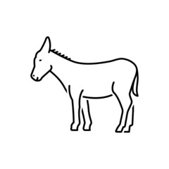 Black line icon for donkey
