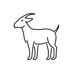 Black line icon for goat
