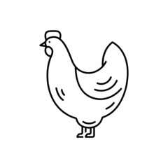 Fototapeta na wymiar Black line icon for hen 