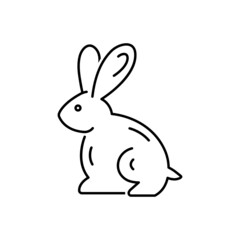 Black line icon for rabbit
