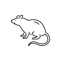 Black line icon for rat
