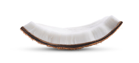 Coconut Pieces on white background