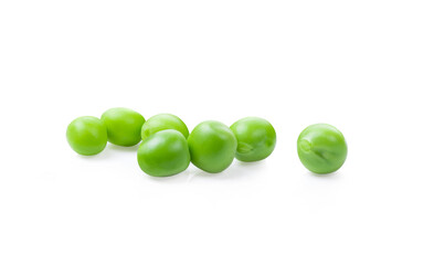 Green peas isolated on white background
