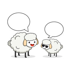 two sheep talking to each other