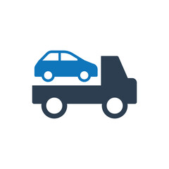 Car towing truck icon