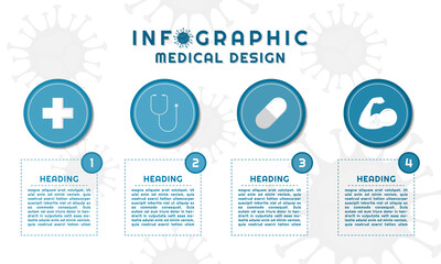 Infographic icon in circle shape for medical design with space for text