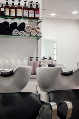 Beauty salon head wash station detail