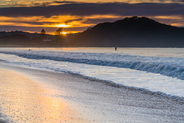 Sunrise at the Beach with Clouds