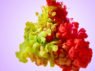 Ink drop in water. Abstract background