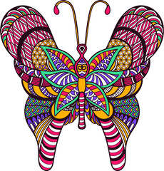 Colorful butterfly vector illustration, design by Global Stock Image Dot Com