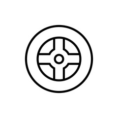 Wheel car, tire line icon