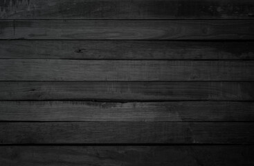 Grunge dark wood plank texture background. Vintage black wooden board wall antique cracking old style background objects for furniture design. Painted weathered peeling table wood hardwood decoration.