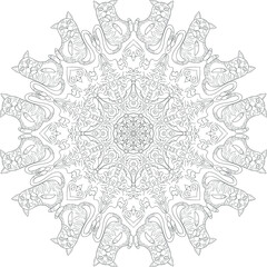 Mandala / Oriental pattern / Adult antistress coloring book / Indian pattern / Tattoo / Zentangle