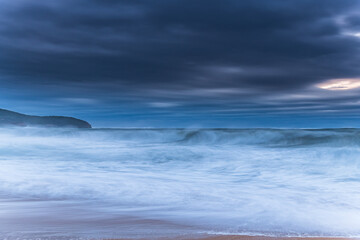 Moody Seascape with Large and Powerful Surf