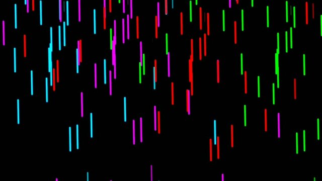 Colorful neon bar light animation dropdown, rain of neon bar light, electric effect.modern background
