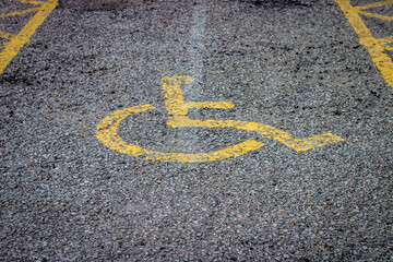 Wheelchair disabled handicapped parking place
