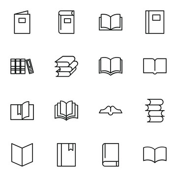 Knowledge, Book, reading icon set. Simple read, education, study outline icon sign concept. vector illustration. 