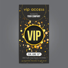 Luxury Vip Gold Invitations and Coupon Card - obrazy, fototapety, plakaty