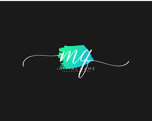 MQ Initial handwriting logo vector