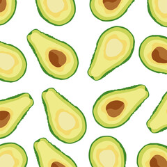 avocado on a white background, isolated and done in vector