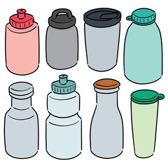 vector set of water bottle