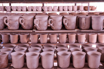 Fototapeta na wymiar Handmade Ceramic cups