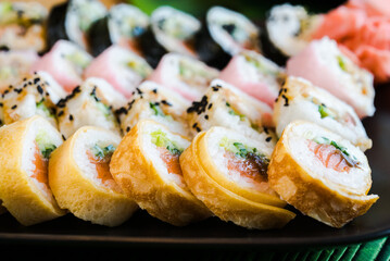Japanese food, assorted sushi, Colorful sushi composition